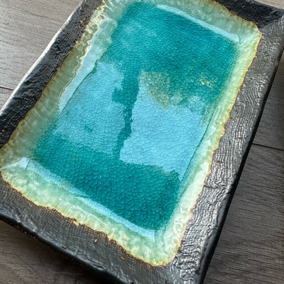 Turquoise Rectangular Plates - Picture 2 of 5